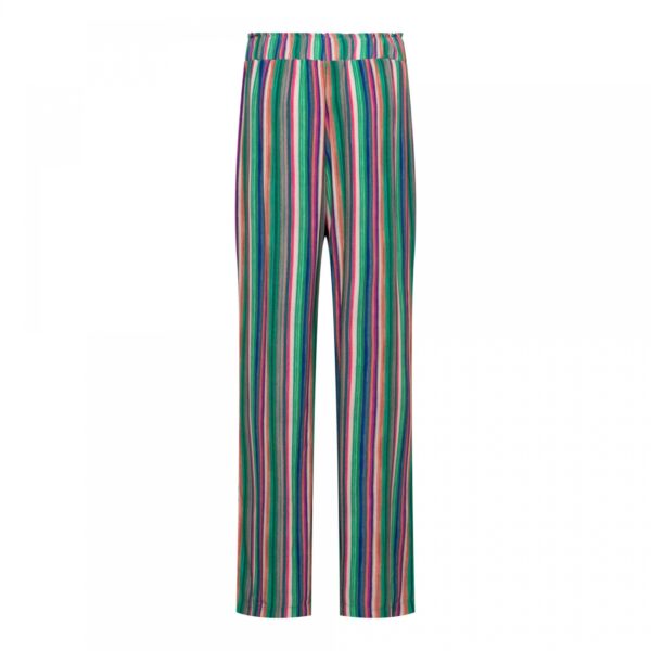 co-woman-Julie Trouser Striped - Green Multi Ladies Trousers Andco Woman Women's Clothing Fashion