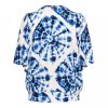 &Co Woman - Lindsey Top Tie Die - Light Navy Multi - Damestop voor vrouwen