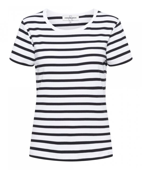 &Co Woman - Savi Top Stripe - Multi Navy Trui Streep Blauw Wit Dames mode Vrouwen kleding