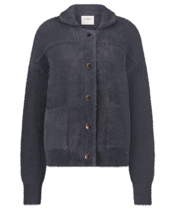 Aime Balance - Bobby Cardigan - Dark Blue - Travelstof - Damesvest - Donker blauw