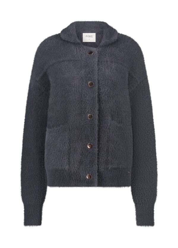 Aime Balance - Bobby Cardigan - Dark Blue - Travelstof - Damesvest - Donker blauw