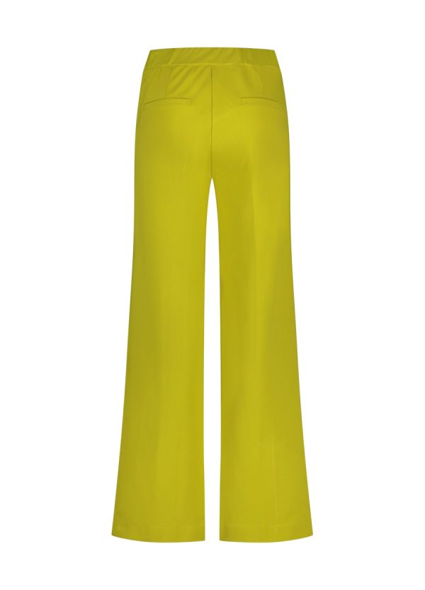 Aime - Hazel Pants - Lime Green - Travelstof - Damesbroek - Uitlopende pijp - Groen