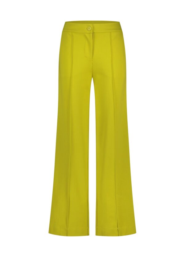 Aime - Hazel Pants - Lime Green - Travelstof - Damesbroek - Uitlopende pijp - Groen