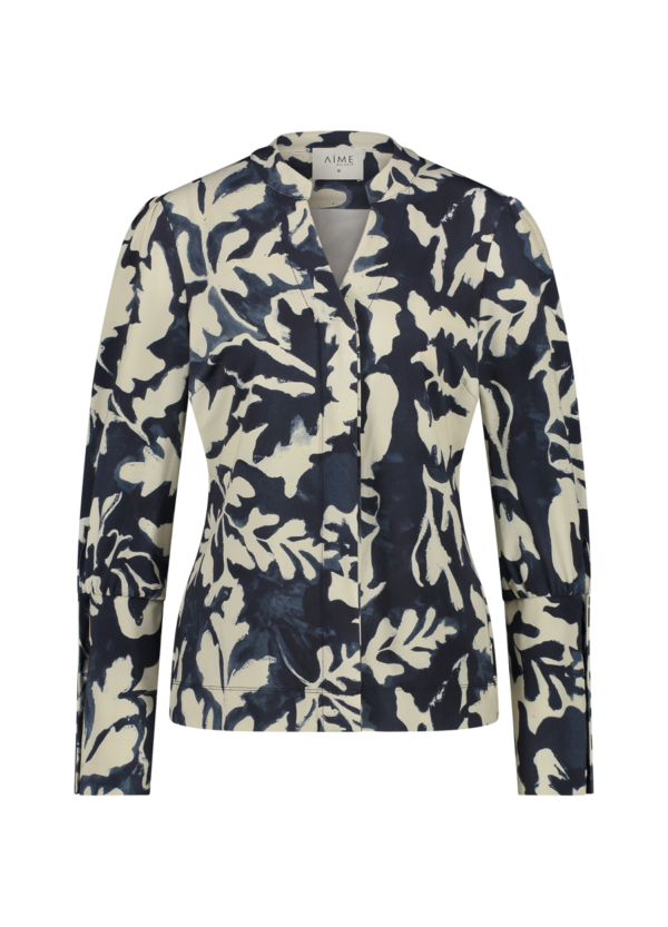 Aime - Noëlle Blouse - Iced Flower Winter Dames Mode Blouse Print Herfst Kleding Travelstof