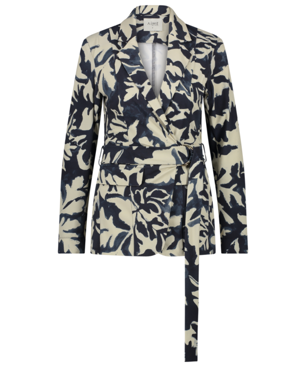 Aime - Charlot Blazer - Iced Flower Dames Mode Travelstof Print Herfst Kleding Jasje Winter