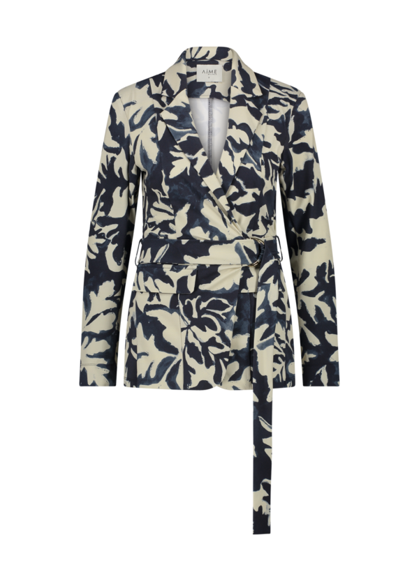 Aime - Charlot Blazer - Iced Flower Dames Mode Travelstof Print Herfst Kleding Jasje Winter