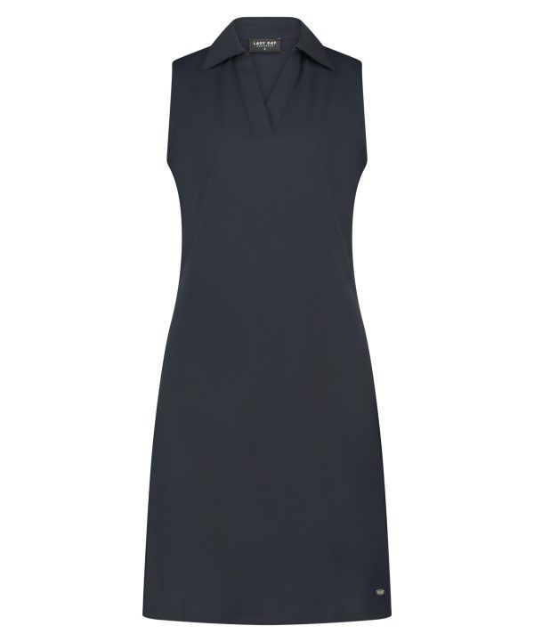 Lady Day | Dress Doda - Black. Chique Damesjurk van Travelstof Zwarte jurk mode voor vrouwen dames Blue Blauw