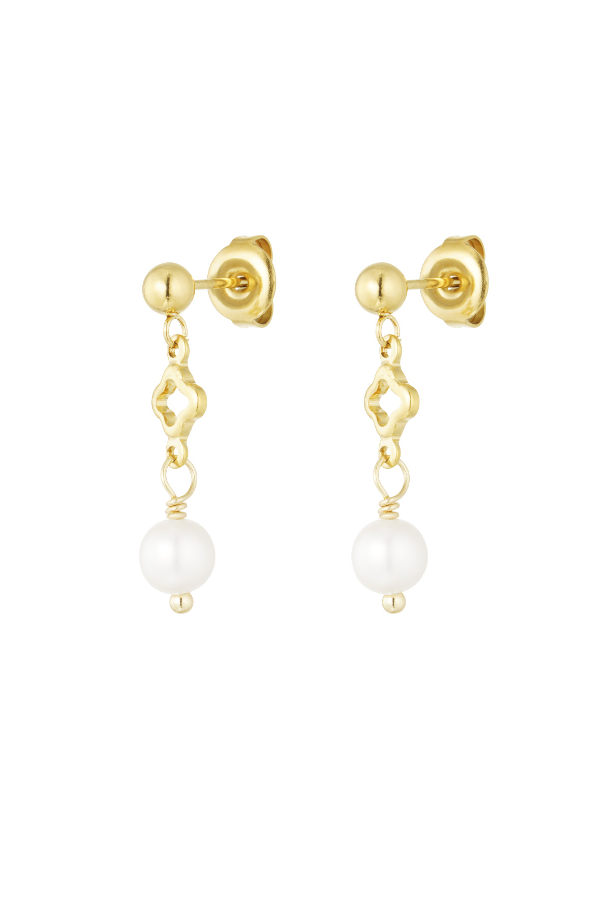 Madam Peach | Earrings - Clover and Pearl - Gold