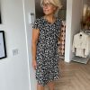 &Co Woman - Aline Small Graphic - Black Multi Dames Mode Jurk