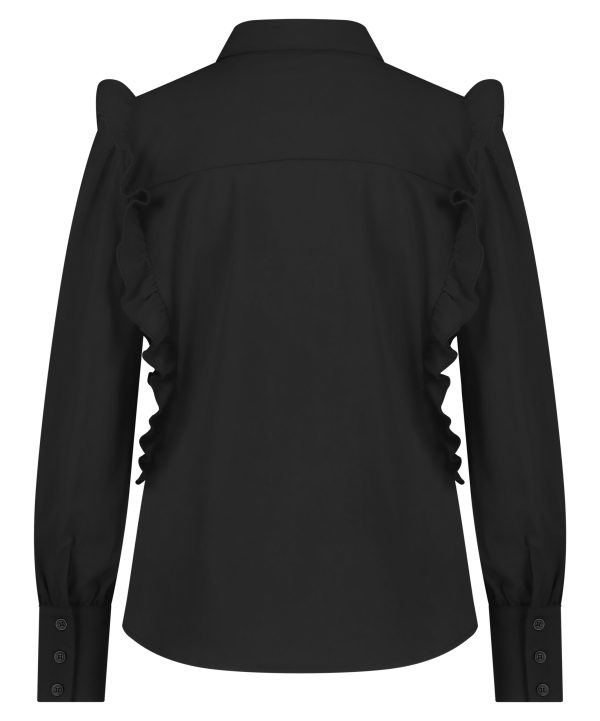 Lady Day | Blouse Bentley - Black - Travel fabric | Black blouse for ladies women's clothing fashion in black Stretch comfortable