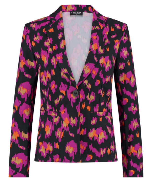 lady-day-blazer-billy-art-leopard-print Travelstof Blazer van Stretch Dames Mode Vrouwen