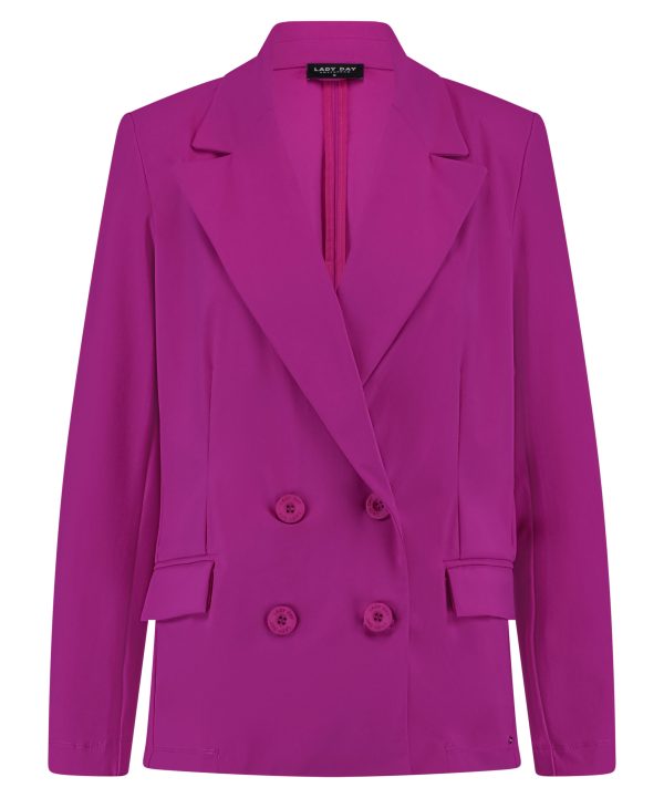 Lady Day - Blazer Carly - Cherry Travel fabric for Ladies Fashion Pink