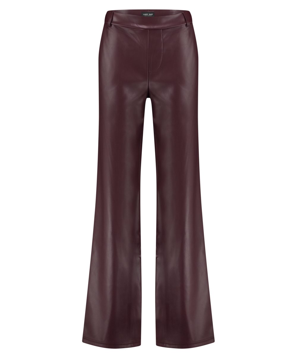 Lady Day - Chelsea Merlot - Trouser - Dameskleding - Travelstof - Vegan Leather -