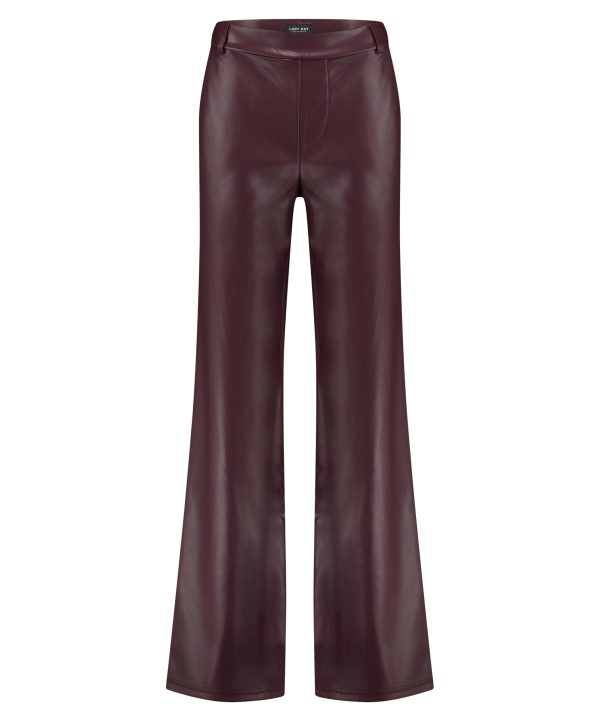 Lady Day - Chelsea Merlot - Trouser - Dameskleding - Travelstof - Vegan Leather -