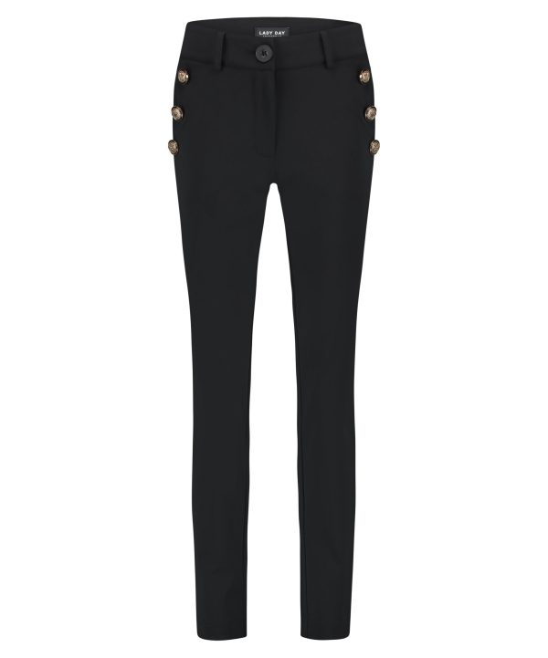 Lady Day - Eliza Trouser - Black Travelstof Broek voor dames Mode voor vrouwe