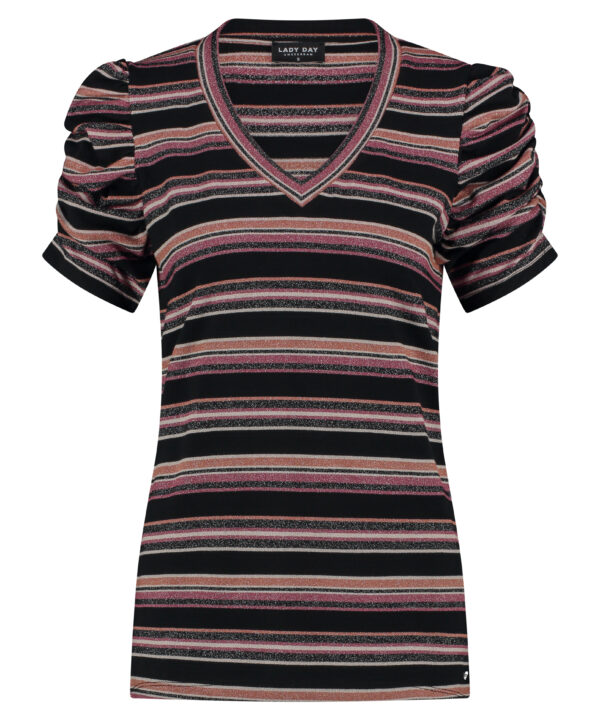 Lady Day - Top Toya - Black Stripe Trui voor dames mode kleding voor vrouwen zwarte strepen zwart roze