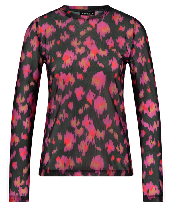 Lady Day | Jessie - Art Leopard Print - Travelstof | Morgen in huis Roze top voor Dames Mode Kleding