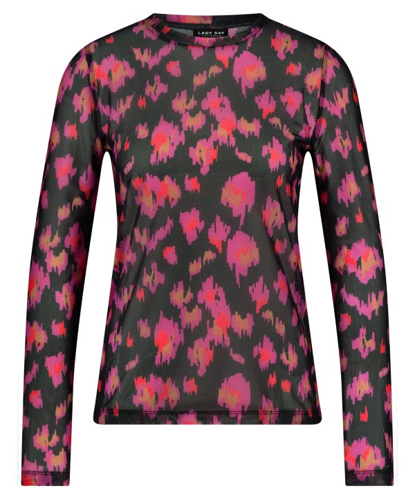 Lady Day | Jessie - Art Leopard Print - Travel fabric | Tomorrow in house Pink top for Ladies Fashion Clothing