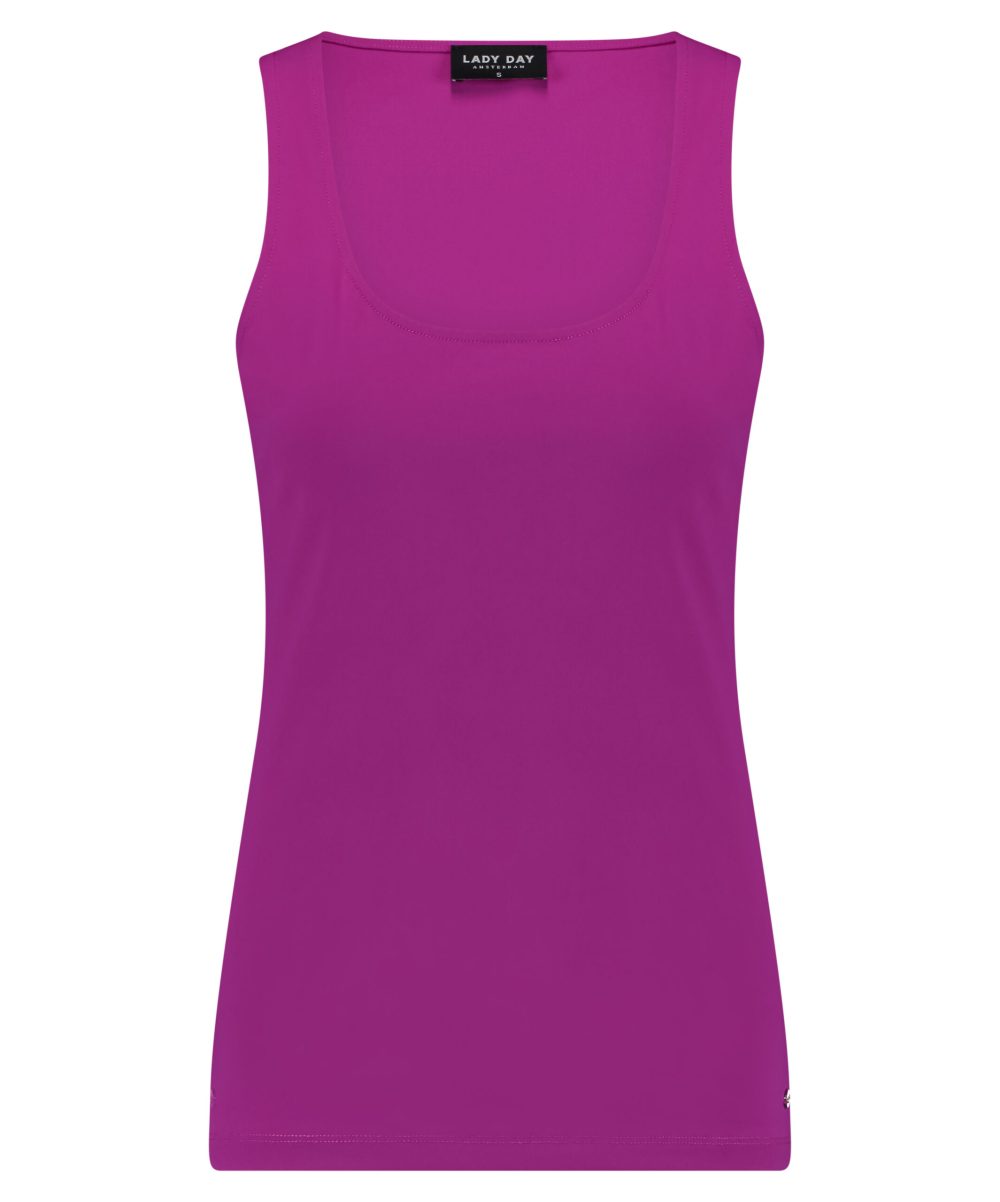 Lady Day - June Top - Cherry Travelstof Top voor Dames Kleding Mode Roze stretch