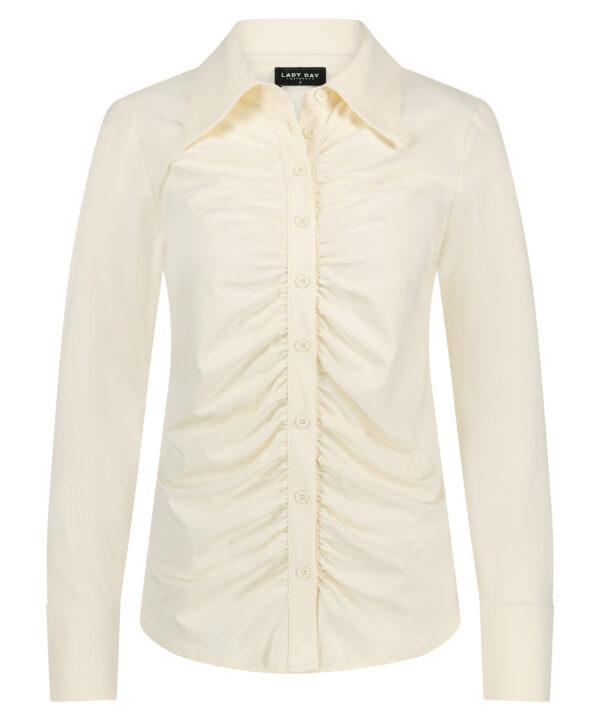 Lady Day - Blouse Mabel - Champagne Travelstof in Champagne Creme kleur Beige Dames mode kleding voor vrouwen nieuwe collectie