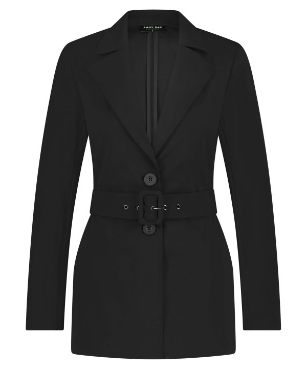 Lady Day - Blazer Miranda - Black Travelstof Zwart - Mode voor vrouwen Fashion Stretch