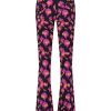 Lady Day | Poppy Flared - Art Leopard Print Travelstof Broek Kleding voor vrouwen dames Flair