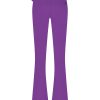 Lady Day - Trouser Puglia - Twilight - Travelstof - Damesbroek - Uitlopende pijp - Paars - Ceintuur.