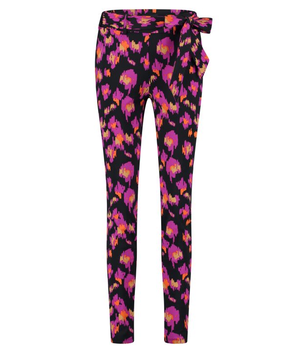 Lady Day - Tokyo Trouser - Art Leopard Print Dames Travelstof Broek Kleding van Stretch Mode Fashion