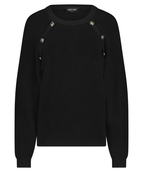 Lady Day - Sweater Whitney - Black Trui voor dames mode fashion zwarte trui vrouwen zwart