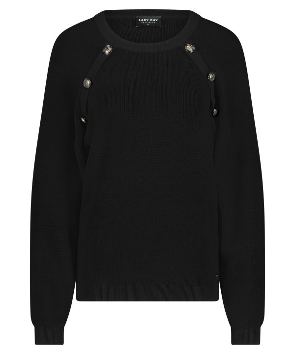 Lady Day - Sweater Whitney - Black Trui voor dames mode fashion zwarte trui vrouwen zwart