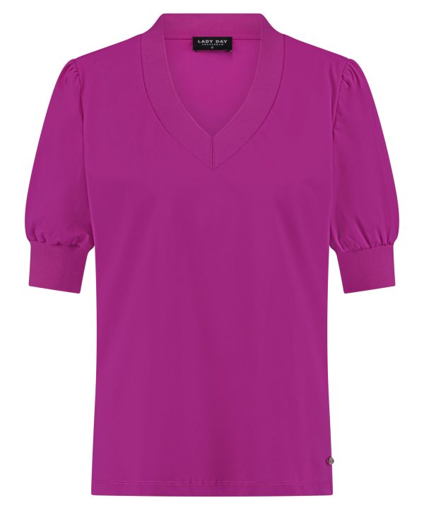 Lady Day - Top Xandra - Cherry - Travelstof | Morgen in huis Dames Kleding Mode