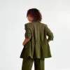 LaLotti - Omar blazer - Khaki travelstof donkergroen