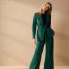 Lady Day - Blazer Lois - Mystic Green - Travelstof - Damesblazer - Jasje - Ceintuur - Donkergroen.