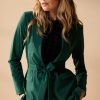 Lady Day - Blazer Lois - Mystic Green - Travelstof - Damesblazer - Jasje - Ceintuur - Donkergroen.