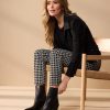 Lady Day - Colette Zip - Mystic Check Print - Travelstof - Damesbroek - Trouser - Broek - Zwart Wit Geblokt - Black White.