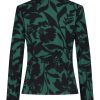 Lady Day - Blazer Billy - Mystic Flower - Travelstof - Damesblazer - Jasje - Bloemenprint - Groen Green - Black Zwart.