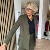 LaLotti - Omar blazer - Khaki travelstof donkergroen