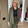 LaLotti - Omar blazer - Khaki travelstof donkergroen