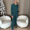 Phoenix lady day mystic green travelstof morgen in huis groen broek trouser