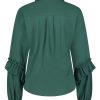 Lady Day - Blouse Jaira - Mystic green - Travelstof - Damesblouse - Donkergroen - Knoopjes - Dark Green - Long Sleeve.