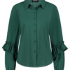 Lady Day - Blouse Jaira - Mystic green - Travelstof - Damesblouse - Donkergroen - Knoopjes - Dark Green - Long Sleeve.