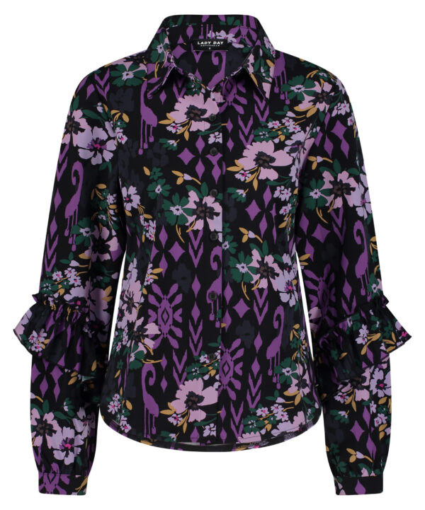 Lady Day - Blouse Jaira - Winter decor - Travelstof - Damesblouse - Bloemenprint - Flowers.