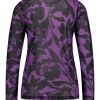 Lady Day - Top Jessie - Twilight Flower Print - Travelstof - Paars Zwarte Top - Purple Black - Bloemenprint.