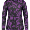 Lady Day - Top Jessie - Twilight Flower Print - Travelstof - Paars Zwarte Top - Purple Black - Bloemenprint.