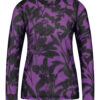 Lady Day - Top Jessie - Twilight Flower Print - Travelstof - Paars Zwarte Top - Purple Black - Bloemenprint.