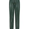 Lady Day - JoJo Trouser - Mystic Green - Travelstof - Damesbroek - donkergroen - Leer - Leren broek - Leather.