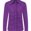 Lady Day - Blouse Mabel - Twilight - Travelstof - Paars Purple - Damesblouse - Lange mouw Long sleeve.