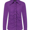 Lady Day - Blouse Mabel - Twilight - Travelstof - Paars Purple - Damesblouse - Lange mouw Long sleeve.