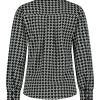 Lady Day - Mila Blouse - Mystic Check - Travelstof - Damesblouse - Geblokt - Zwart Wit - Black White Blouse.