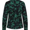 Lady Day - Mila Blouse - Mystic Flower - Travelstof - Damesblouse - Groen Zwart - Green Black - Flower print - Bloemenprint.